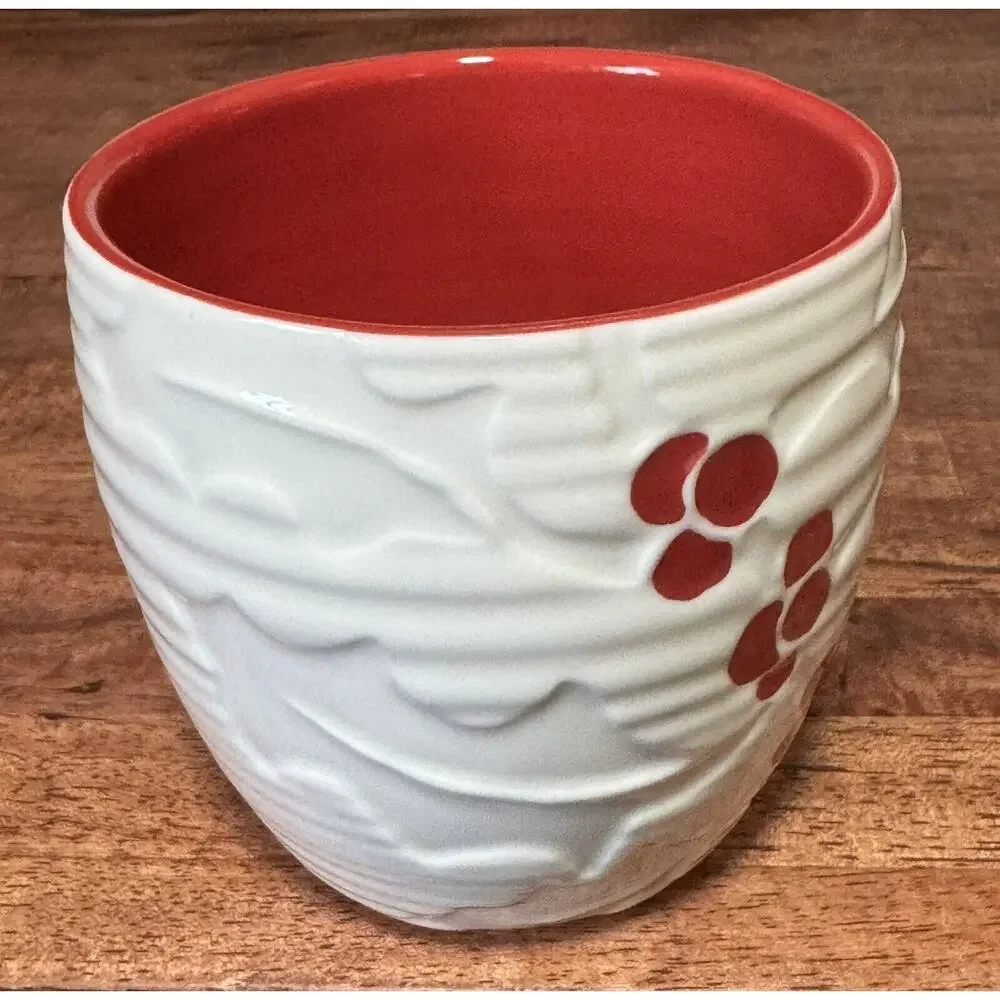 Starbucks Holly Berry Christmas Mug 16 oz 2010 White Red Hand painted Berries